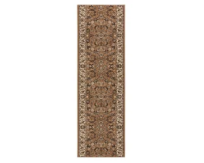 Zdjęcie produktu dla Chodnik 80x200cm na korytarz-przedpokój tradycyjny brązowo kremowy