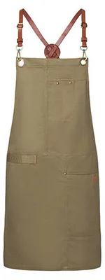Produktbild von Karlowsky - Herren/Damen Unisex Latzschürze "Urban", Leder LT5713 (80 cm x 68 cm) (Khaki)