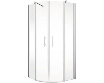 Produktbild von SCHULTE Runddusche mit Drehtür Alexa Style 2.0 ExpressPlus 80 x 80 x 192 cm Radius 550 Profil aluminium Klarglas schmutz