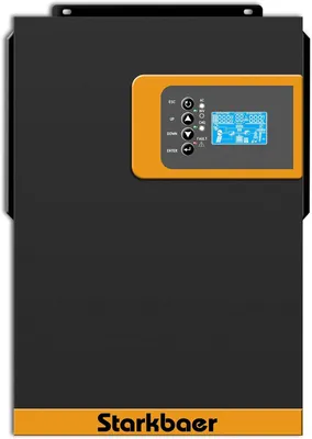 Imagen del producto de Inversor híbrido de 5,5 kW, inversor de onda sinusoidal pura para sistemas autónomos, de 48 V DC a 230 V AC, con regulador de carga solar MPPT de 100 A, compatible con baterías de plomo-ácido y de litio (5,5)