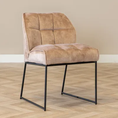 Produktbild von Bronx71 Esszimmerstuhl Samt Janna taupe