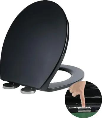 Produktbild von Toilettensitz Softclose - universeller WC-Sitz - schwarz