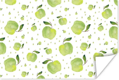 Produktbild von MuchoWow® Poster Äpfel - Grün - Muster 30x20 cm - Plakate - Print