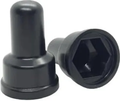Produktbild von LogistSystem - 10x Schutzkappen für Schrauben und Muttern M16 H53 für Schlüssel 24 - Abdeckkappen für Schrauben Schwarz aus Kunststoff PE - Langlebige Abdeckkappen für Muttern & Schraubenkopf - Blindstopfen - Endkappen