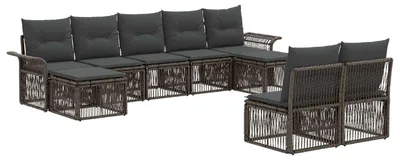 Produktbild von vidaXL Gartensofa-set 9 stk. Grau Poly-Rattan