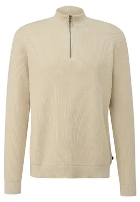 Produktbild von s.Oliver Troyer Pullover mit Reißverschluss, Stehkragen und feiner Rippstruktur