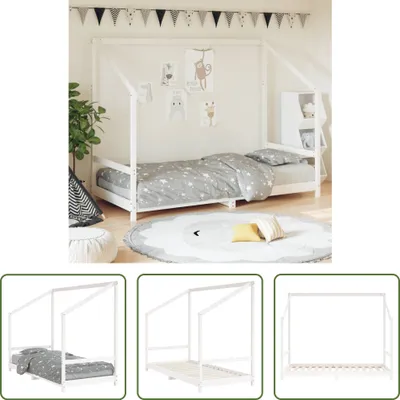 Immagine prodotto di The Living Store Letto per bambini bianco 90x190 cm in legno di pino massiccio