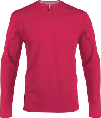 Produktbild von Kariban Herren Langarmshirt Longsleeve Longline T-Shirt Sweatshirt, Größe:XL, Farbe:Fuchsia