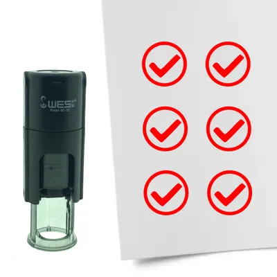 Produktbild von CombiCraft Selbstfärbender Stempel 'Checkbox mit Häkchen' in der Farbe Rot, Ø10mm