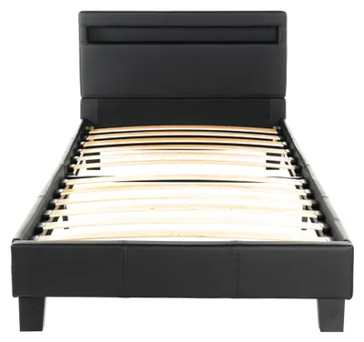 Produktbild von HOME DELUXE - LED Bett Astro - Dunkelgrau, 90 x 200 cm - Inkl. Lattenrost I Polsterbett Design Bett inkl. Beleuchtung
