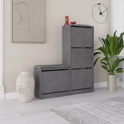 Produktbild von Skye Decor, Dude - Grey, Schuhschränke, Grau, 105 x 118,5 x 26 cm