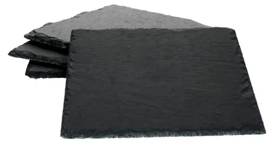 Produktbild von 4x Schieferplatten 17 x 17 cm Tisch-Set Untersetzer Servierplatte Naturschiefer