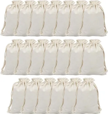 Produktbild von 20 kleine Stoffbeutel, Baumwollbeutel, Stoffbeutel, Leinen-Schmuckbeutel, Stoffbeutel, Jutebeutel, Stoffbeutel mit Kordelzug, Kaffeebeutel, Stoffgeschenkbeutel, wiederverwendbare Beutel 13 x 18 cm