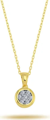 Productafbeelding van Diamantenhanger ketting, briljantslijpe, in 14 karaat geelgoud