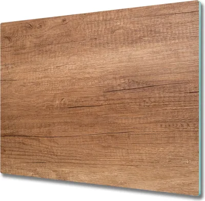 Produktbild von Glas Herdabdeckplatte 60x52 cm Spritzschutz Glasabdeckplatte Schneidebrett Holz