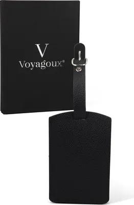 Produktbild von Voyagoux® Reisepasshülle / Gepäckanhänger Set - Reisepasshüllen - Gepäckanhänger für Koffer - Schwarz
