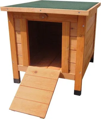 Image de Maisonnette pour lapins, 42 x 50 x 43 cm, avec siège sur le dessus, hauteur de 2,5 cm