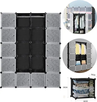 Produktbild von Lospitch Regalsystem Kleiderschränke Kleiderschrank Kreativität Garderobe Regal Wasserdicht Aufbewahrungsschrank DIY