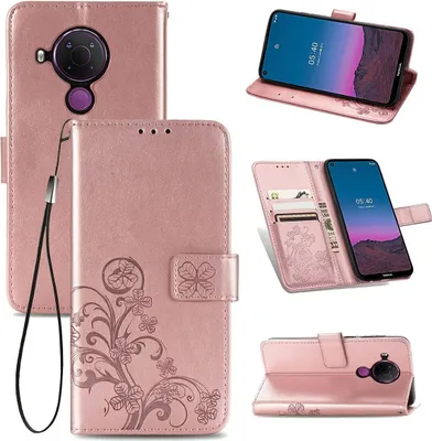 Zdjęcie produktu dla Pokrowiec König Design kompatybilny z Nokia 45021 pokrowiec na telefon komórkowy ze skóry syntetycznej - Etui na telefon komórkowy różowe
