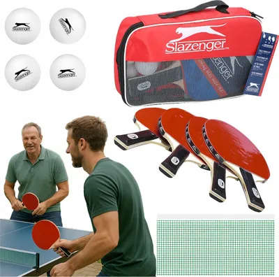 Immagine prodotto di SLAZENGER 12 pz. racchetta da ping pong racchetta da ping pong rete da ping pong palline rete set