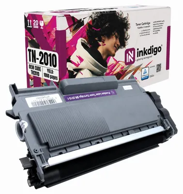Produktbild von Inkdigo Toner TN2010 für Brother DCP-7055, DCP-7055W, DCP-7057, HL-2130 – Schwarz, 1000 Seiten,, KI-generiertes Bild