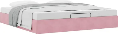 Produktbild von Ottoman-Bett ohne Matratze Rosa 180x200 cm Samt