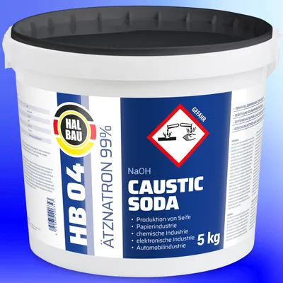 Produktbild von 5kg HB04 Ätznatron, kaustisches Soda NaOH, Natriumhydroxid Reiniger Eimer