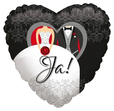 Produktbild von Karaloon mehrfarbiger Brautpaar Folienballon zur Hochzeit in Herzform