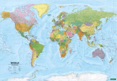Image de Carte du monde XXL, politique, anglais, 1:15.000.000, affiche, freytag & berndt
