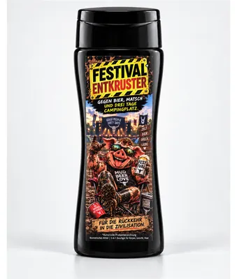 Produktbild von Festival Entkruster – lustiges 3-in-1 Duschgel & Geschenk für Festivalfans