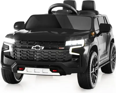 Immagine prodotto di Auto elettrica Chevrolet per bambini con telecomando 2.4G, sospensioni, luci e musica, auto per bambini nera