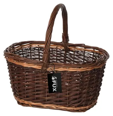 Produktbild von Einkaufskorb Weide oval grün geflochten stabiler Handkorb 46x32cm