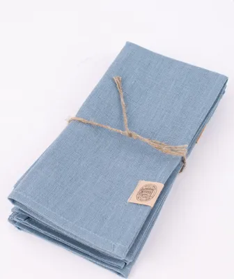 Produktbild von Stoffservietten Erik aus 100% Leinen 4 Stück 44x44cm blau