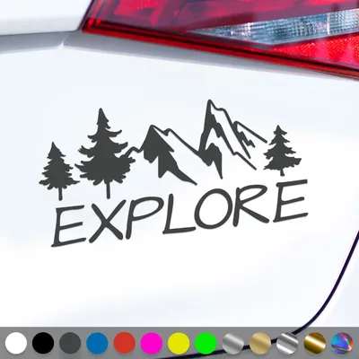 Produktbild von PantherPixel Camping Aufkleber Erkunden Entdecken Reisen Explore Sticker Auto Geschenkidee Farbe Dunkelgrau