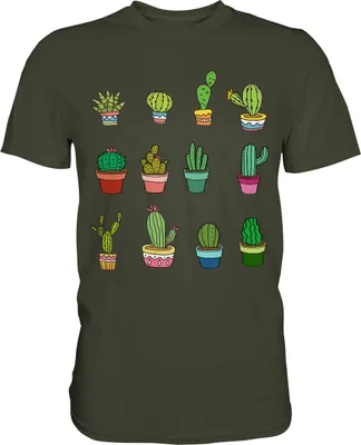 Produktbild von Kakteen T-Shirt Kaktus Sammler Sukkulenten Pflanzen – Urban Khaki / S