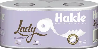 Image de Hakle® 10133 LADY Toilet Tissue - 4 plis, gaufré, sans parfum ni colorant, extra-blanc, rouleau de 150 feuilles, 10 x 2 rouleaux par paquet