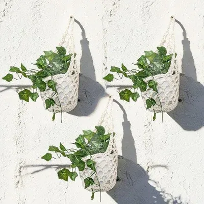 Immagine prodotto di Sospensioni in macramè, set da 3, decorazioni boho, per interni ed esterni, da parete, balcone, soggiorno, decorazione d'interni