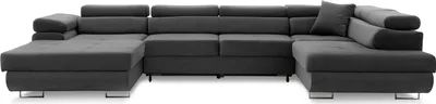 Produktbild von Ecksofa Rigatto II PRO mit verstellbaren Kopfstützen! Modernes Ecksofa mit Schlaffunktion und Bettkasten. KRONOS 34 RECHTS