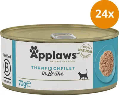 Produktbild von APPLAWS Tuna fillet in broth - nassfutter für Katzen - 70g