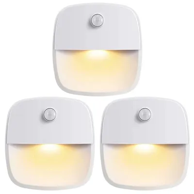 3er Set Bewegungsmelder LED Nachtlicht 3200 K Warmweiß