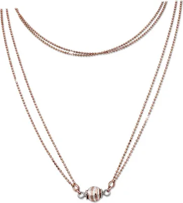 Produktbild von SilberDream Halskette Echt 925 Silber vergoldet 45cm Kugel silber rose D2SDK24745E