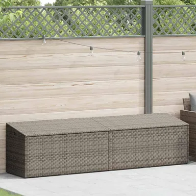 Produktbild von vidaXL Garten-Auflagenbox Grau 220x50x58 cm Poly Rattan