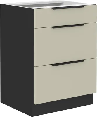Produktbild von Schubladenschrank AGAFIJA – Breite 60 cm, Cashmere / Schwarz