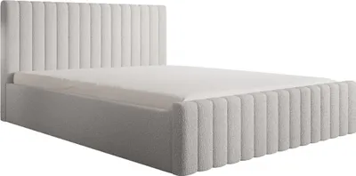 Produktbild von Fedve Polsterbett Doppelbett Safi Modern Bett Bettkasten Schlafzimmer 120x200 cm Weiß (Abriamo 4 - Bouclé)