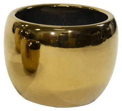 Produktbild von Mega Collections Blumentopf Emperor Belly - rund - gold - D20 x H19 cm - glanzend