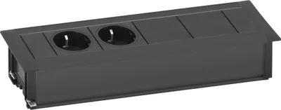 Produktbild von Evoline Frame-Dock Data Steckdosenleiste 2-fach, 2 freie Modulplätze schwarz
