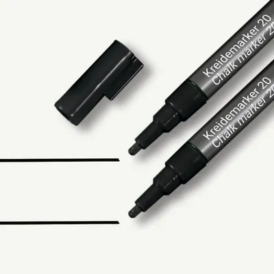 Immagine prodotto di SIGEL BA177 Pennarello a gesso 20 - punta tonda 1-2 mm, nero, 2 pezzi