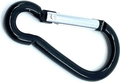 Produktbild von Aluminium-Karabiner 5 x 50 mm, schwarz - Packung mit 1 Stück