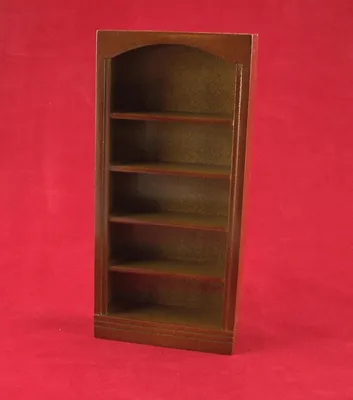 Produktbild von Bücherregal, aus Holz, nussbaumfarbig, 1:12, für Puppenstuben, 8,6x3x18,3 cm