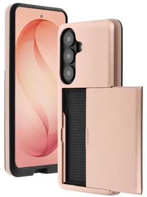 Imagen del producto de Funda trasera para Samsung Galaxy S26 Plus con compartimento para tarjetas - Color rosa dorado